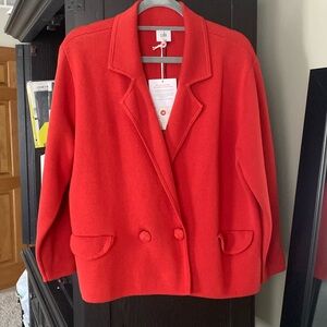 Cabi double breasted knit sweater jacket.